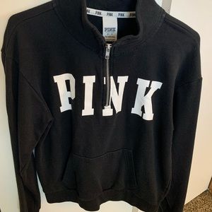 PINK black half zip up sweater